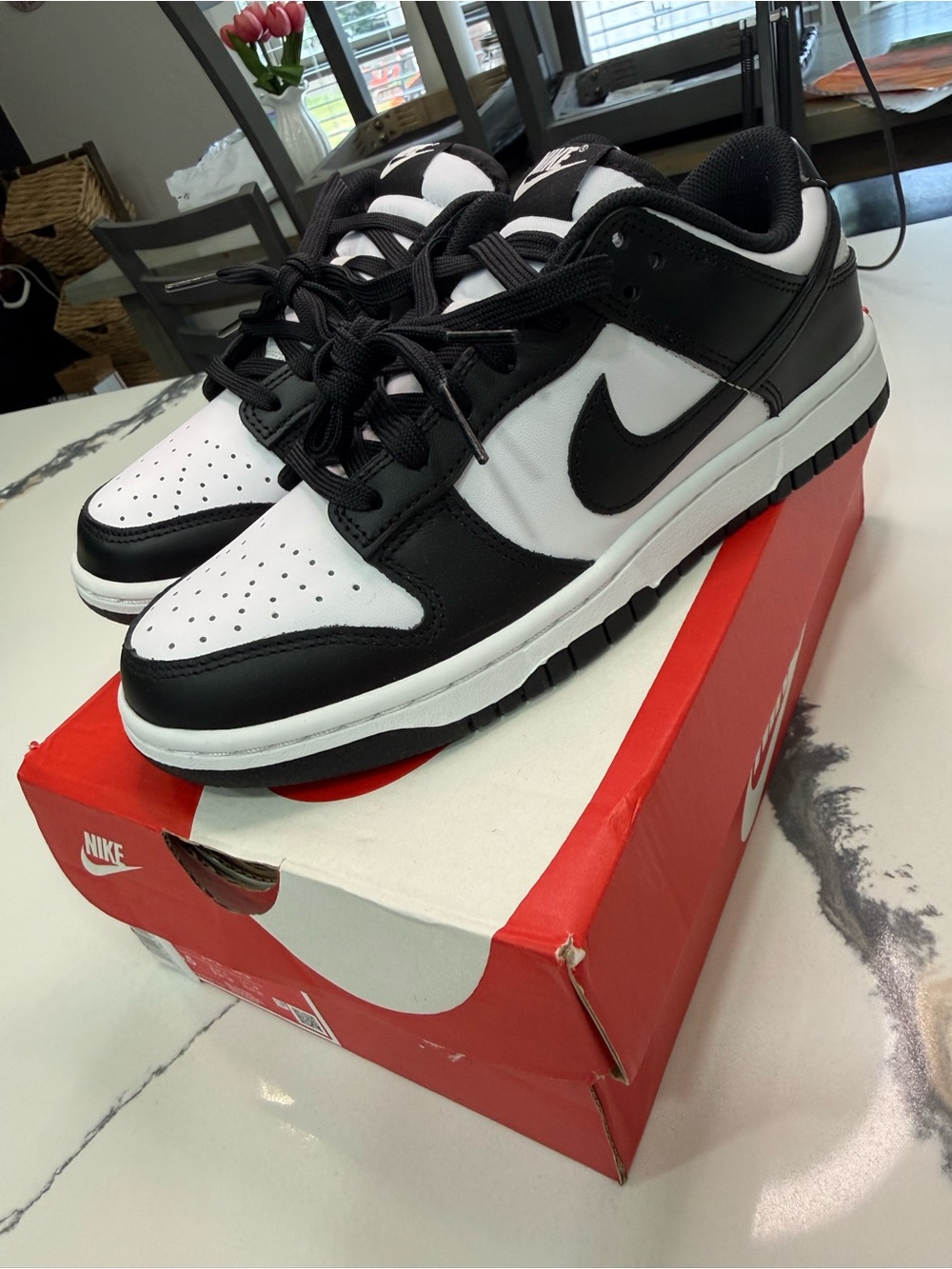 Nike Dunk Low Retro WOMEN'S White Black Panda Sneakers Shoes Size 7
